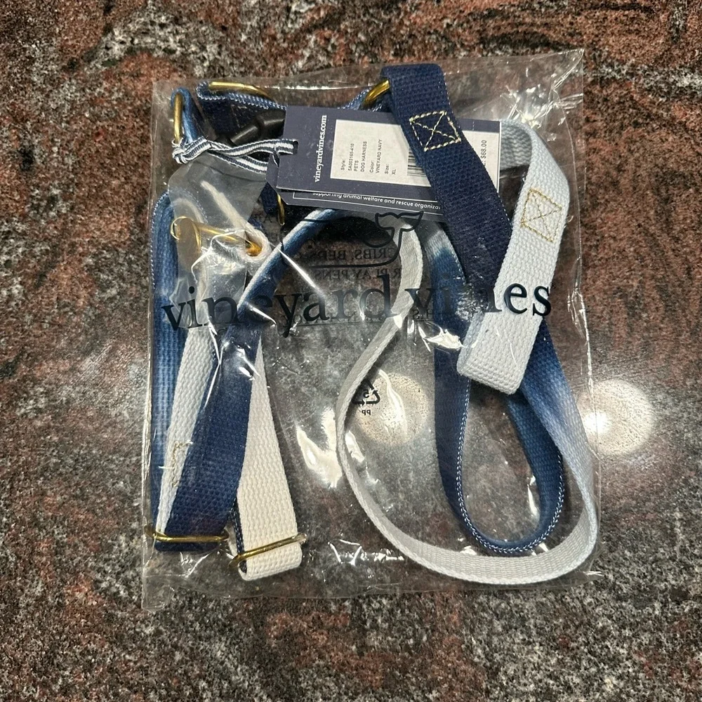 NWT Vineyard Vines Ombré Dog Harness